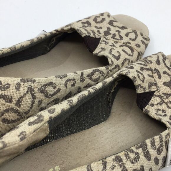 Toms animal print canvas open toe leopard wedges size 7 - Picture 15 of 16